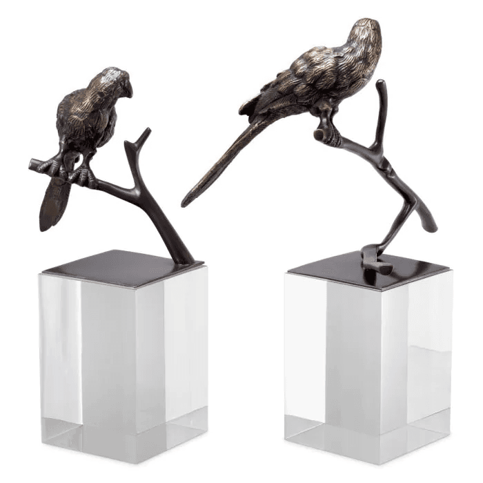 Eichholtz Morgana Sculpture, Set of 2, Bronze, Clear Acrylic Base, Small:  6.69"W ; Large:  11.42"W (114143 YV0J041QUY)