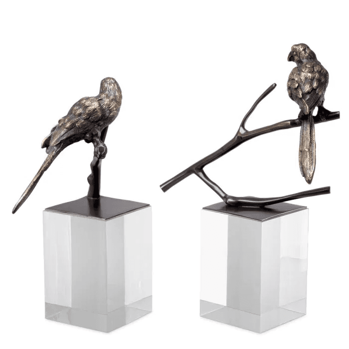 Eichholtz Morgana Sculpture, Set of 2, Bronze, Clear Acrylic Base, Small:  6.69"W ; Large:  11.42"W (114143 YV0J041QUY)