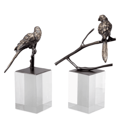 Eichholtz Morgana Sculpture, Set of 2, Bronze, Clear Acrylic Base, Small:  6.69"W ; Large:  11.42"W (114143 YV0J041QUY)