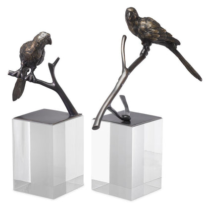 Eichholtz Morgana Sculpture, Set of 2, Bronze, Clear Acrylic Base, Small:  6.69"W ; Large:  11.42"W (114143 YV0J041QUY)