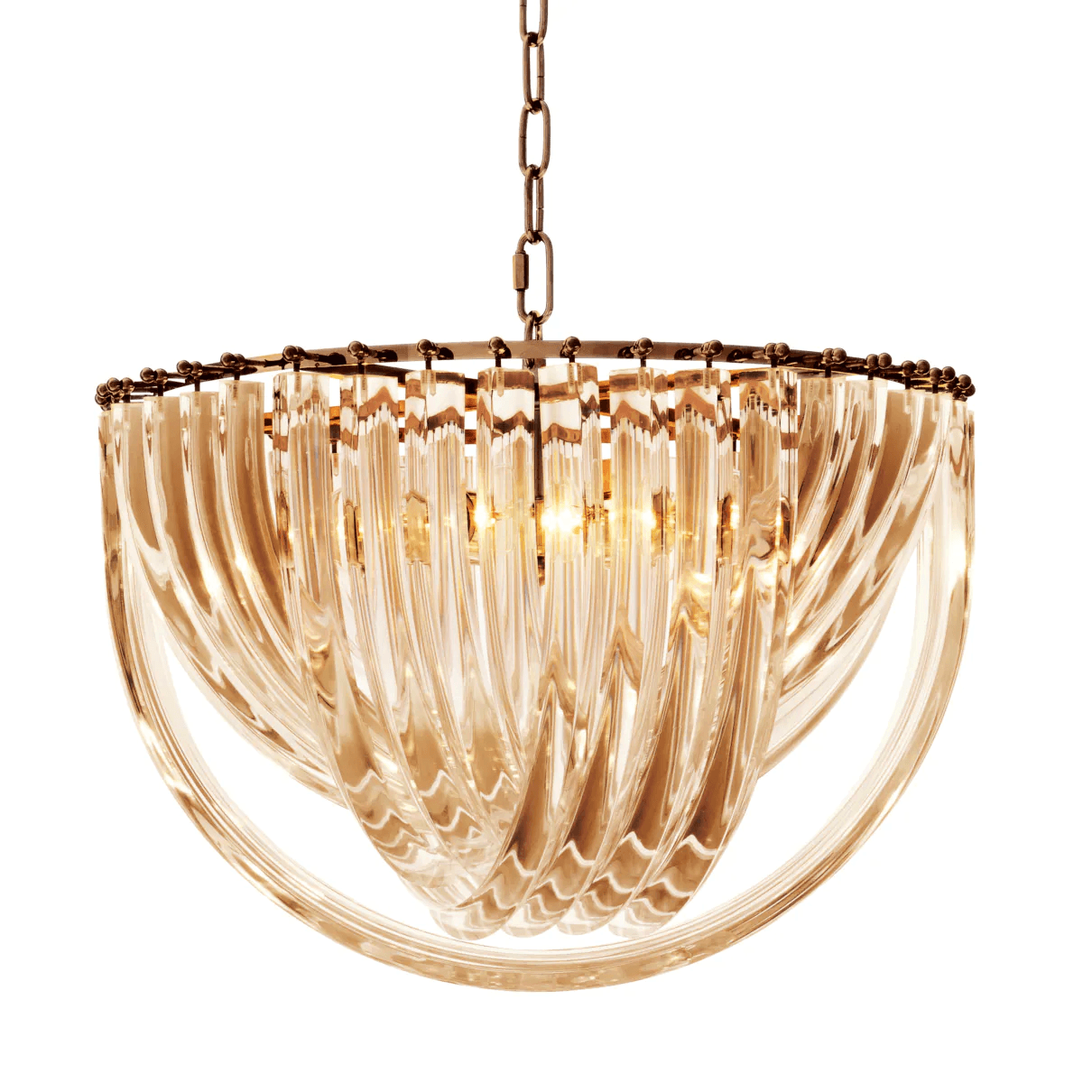 Eichholtz Murano Pendant, 4-Light, Large, Champagne, Antique Brass, 19.69"W (111903UL YV0J03YV06)