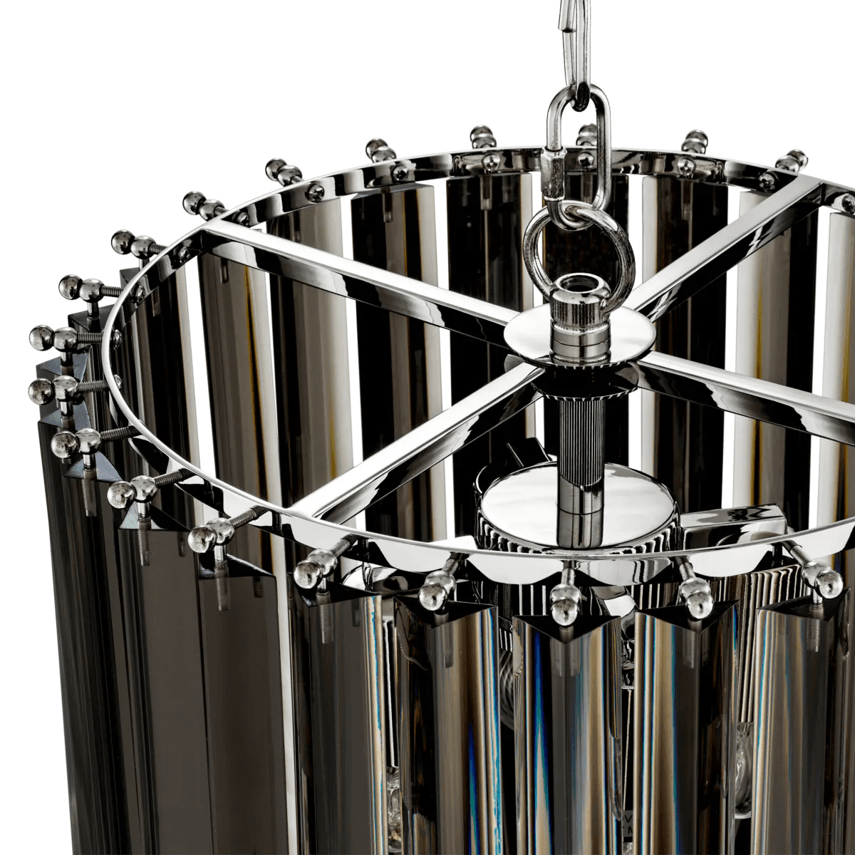 Eichholtz Murano Pendant, 4-Light, Small, Nickel, Smoke Acrylic, 13.78"W (111904UL YV0J03YV08)