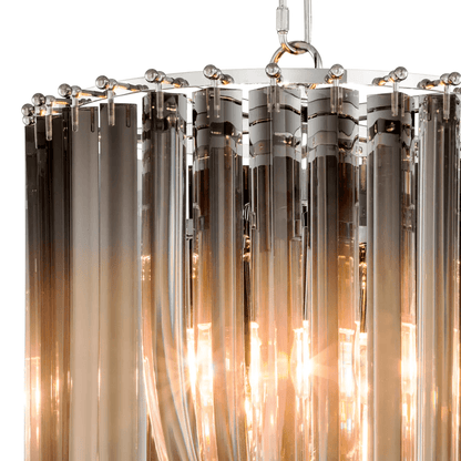 Eichholtz Murano Pendant, 4-Light, Small, Nickel, Smoke Acrylic, 13.78"W (111904UL YV0J03YV08)