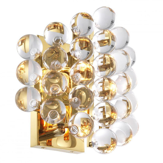 Eichholtz Mylo 2 Light Wall Sconce Gold, Clear