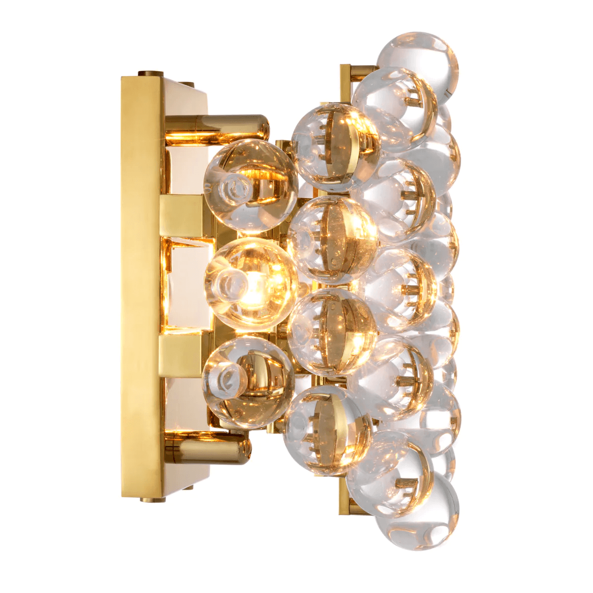 Eichholtz Mylo Wall Sconce, 2-Light, Gold, Clear Glass, 9.65"W (111981UL YV0J041YNF)