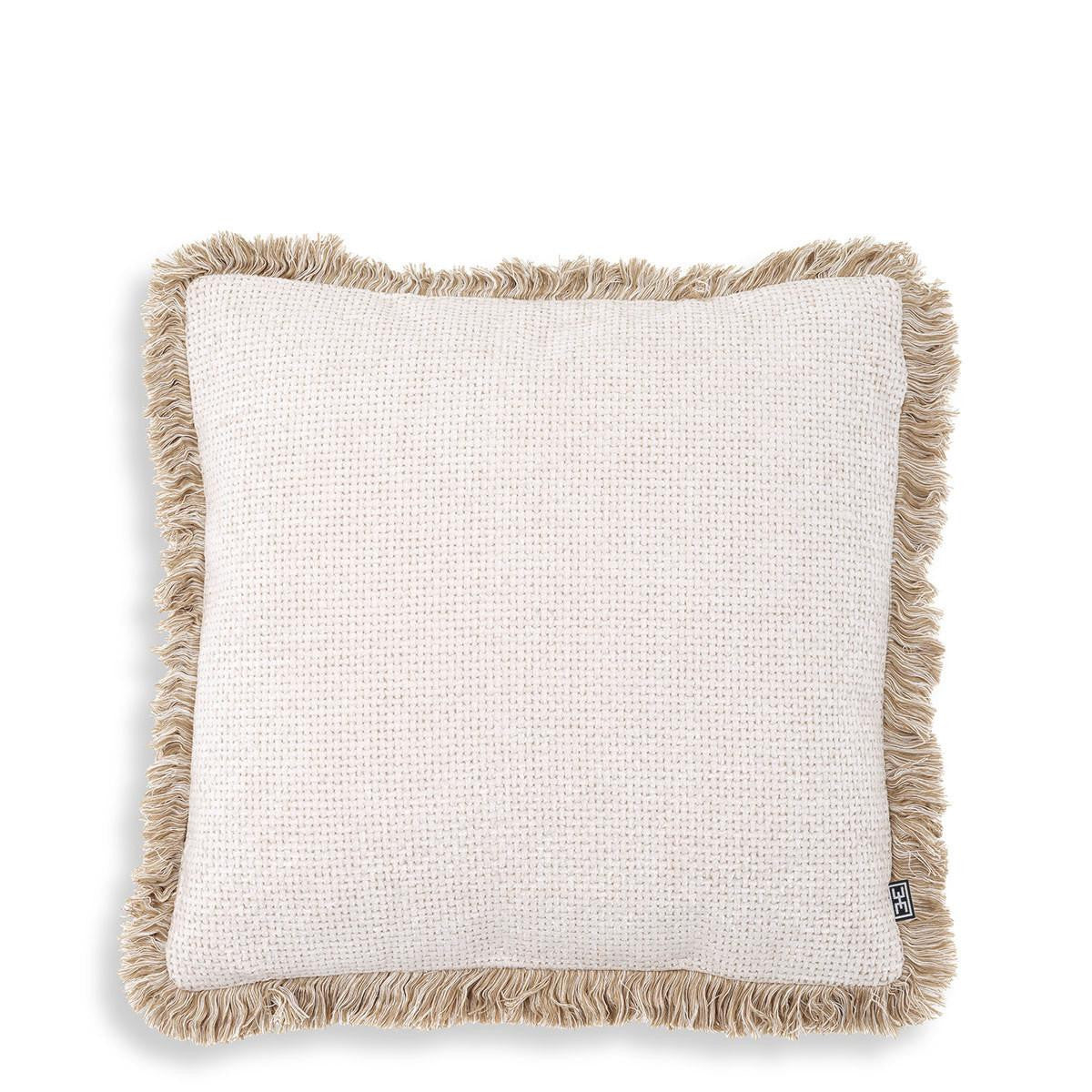 Eichholtz Nami Pillow, Small, Lyssa Off-White Fabric, Cream Fringe, 19.69"W (116317 YV0J03YWZ1)