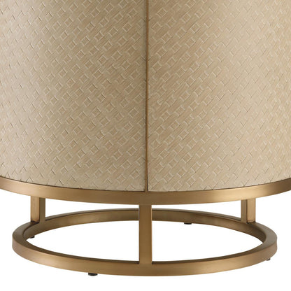 Eichholtz Napa Valley Side Table, Tan, Brushed Brass, 19.88"H (114779 YV0J041UR3)