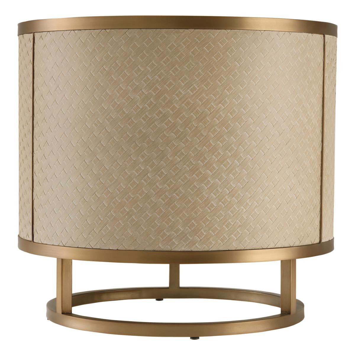 Eichholtz Napa Valley Side Table, Tan, Brushed Brass, 19.88"H (114779 YV0J041UR3)