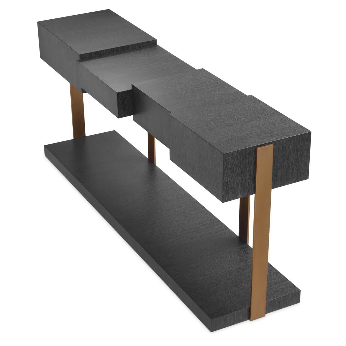 Eichholtz Nerone Console, Charcoal Gray, Brushed Brass, 70.87"W (115578 YV0J03YW0X)