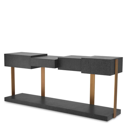 Eichholtz Nerone Console, Charcoal Gray, Brushed Brass, 70.87"W (115578 YV0J03YW0X)