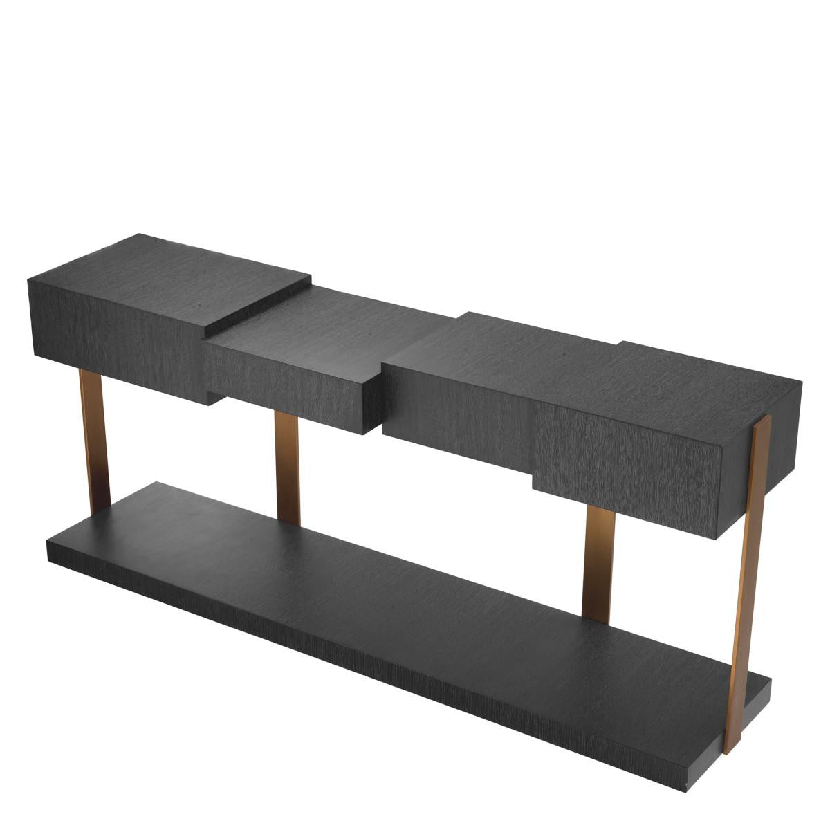 Eichholtz Nerone Console, Charcoal Gray, Brushed Brass, 70.87"W (115578 YV0J03YW0X)