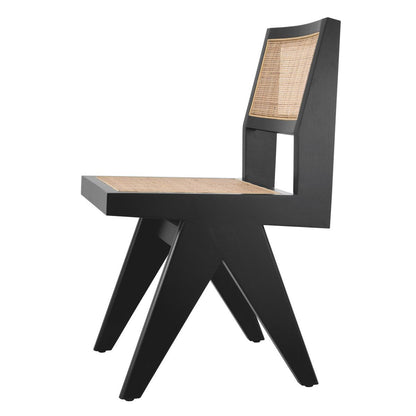 Eichholtz Niclas Dining Chair, Classic Black, Natural, 33.66"H (114737 YV0J03YXYG)