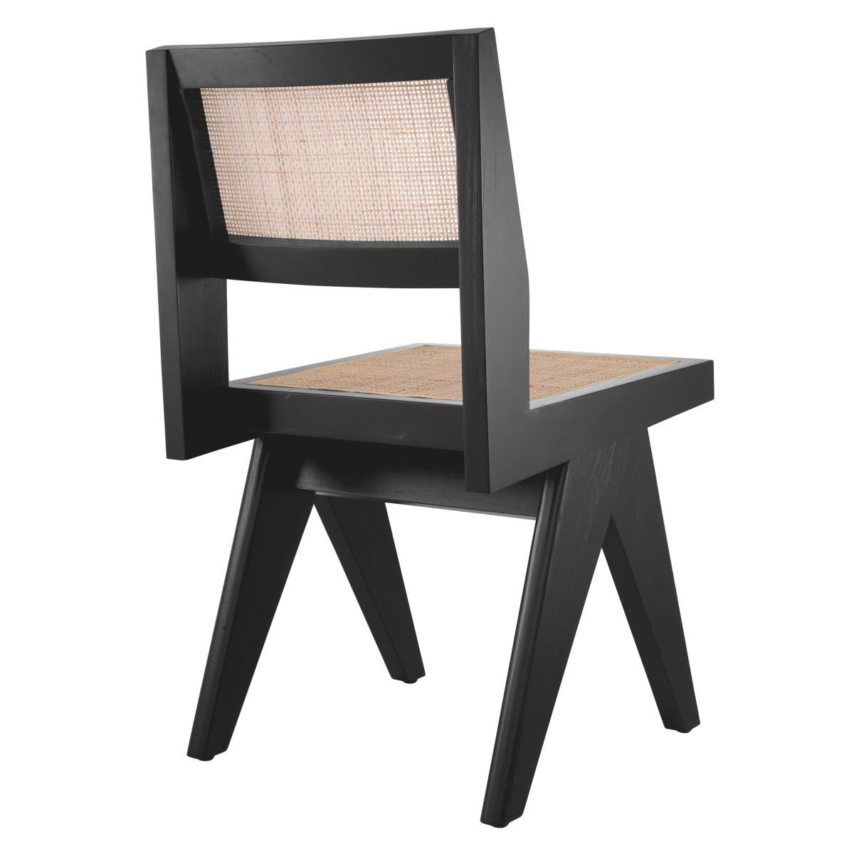 Eichholtz Niclas Dining Chair, Classic Black, Natural, 33.66"H (114737 YV0J03YXYG)