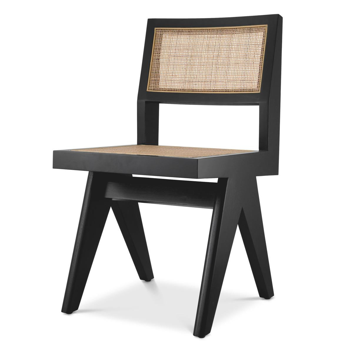Eichholtz Niclas Dining Chair, Classic Black, Natural, 33.66"H (114737 YV0J03YXYG)