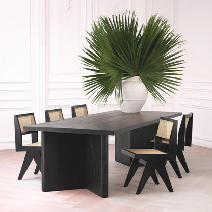 Eichholtz Niclas Dining Chair, Classic Black, Natural, 33.66"H (114737 YV0J03YXYG)
