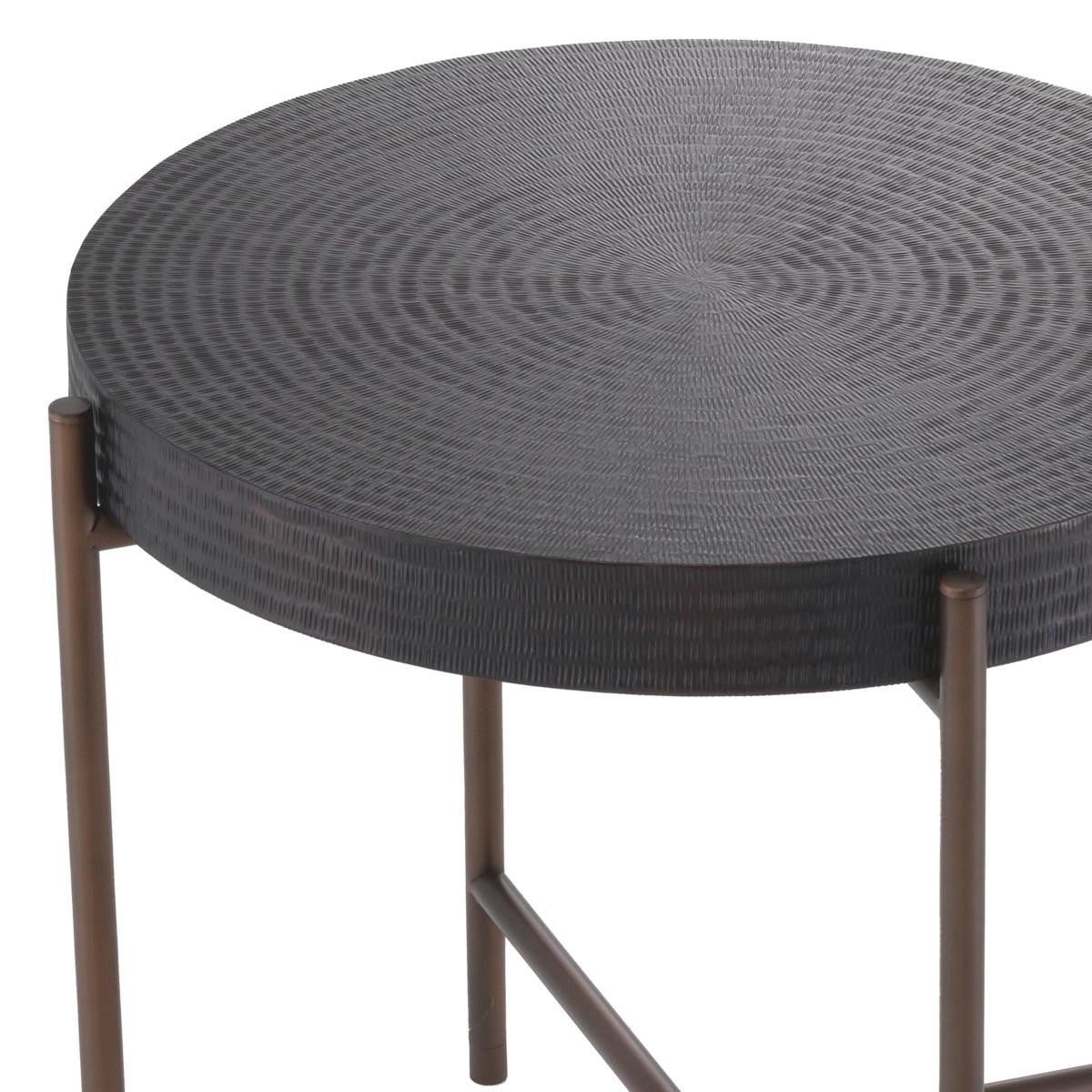 Eichholtz Nikos Side Table, Gunmetal Bronze, Bronze Legs, 21.65"H (114365 YV0J041UR6)