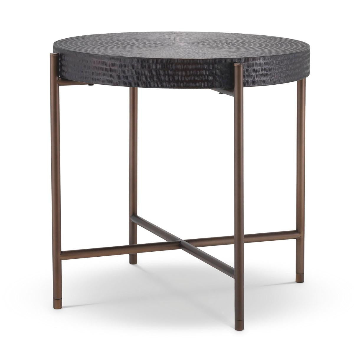 Eichholtz Nikos Side Table, Gunmetal Bronze, Bronze Legs, 21.65"H (114365 YV0J041UR6)