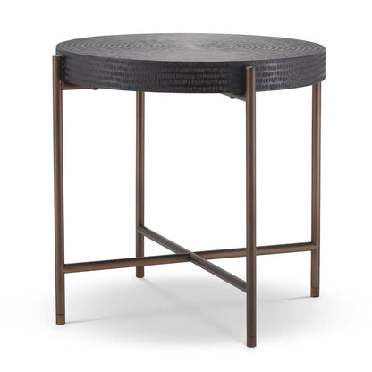 Eichholtz Nikos Side Table, Gunmetal Bronze, Bronze Legs, 21.65"H (114365 YV0J041UR6)