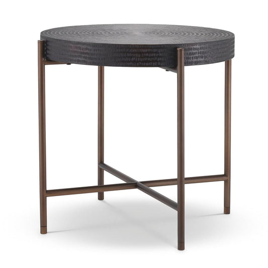Eichholtz Nikos Side Table, Gunmetal Bronze, Bronze Legs, 21.65"H (114365 YV0J041UR6)