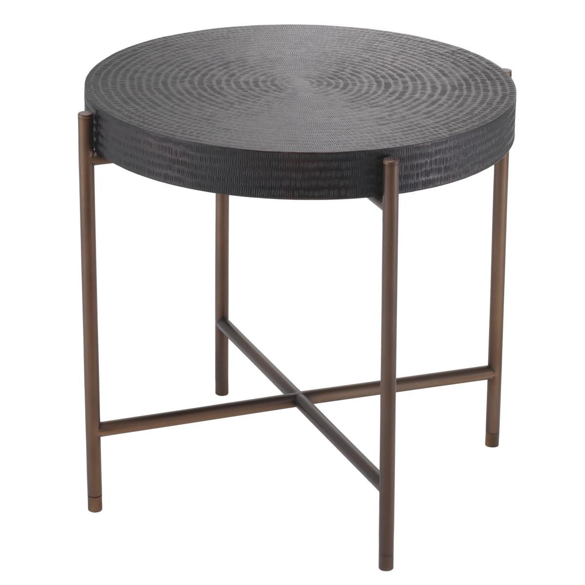 Eichholtz Nikos Side Table, Gunmetal Bronze, Bronze Legs, 21.65"H (114365 YV0J041UR6)