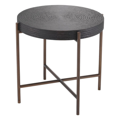 Eichholtz Nikos Side Table, Gunmetal Bronze, Bronze Legs, 21.65"H (114365 YV0J041UR6)