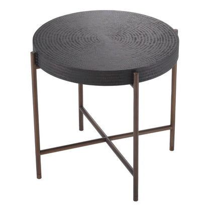 Eichholtz Nikos Side Table, Gunmetal Bronze, Bronze Legs, 21.65"H (114365 YV0J041UR6)