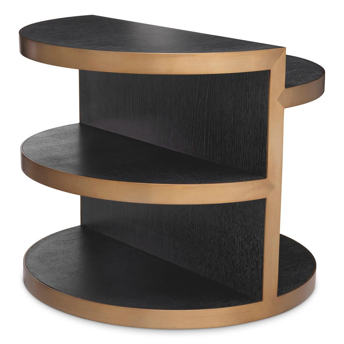 Eichholtz Nilo Side Table, Charcoal Gray, Brushed Brass, 21.85"H (117331 YV0J041UR7)