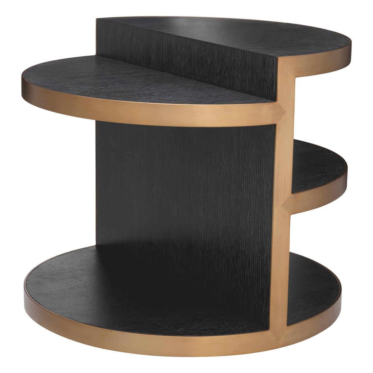 Eichholtz Nilo Side Table, Charcoal Gray, Brushed Brass, 21.85"H (117331 YV0J041UR7)