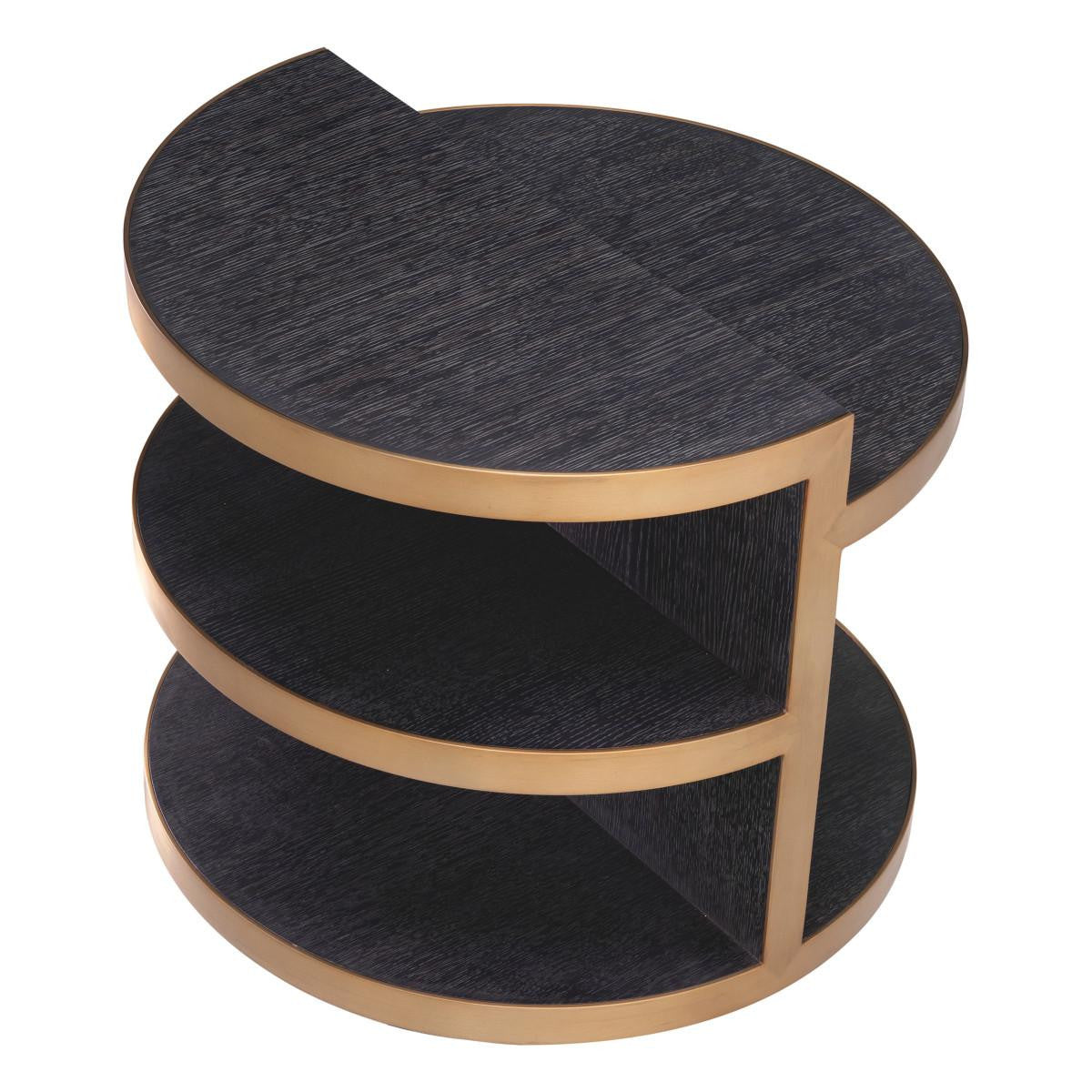 Eichholtz Nilo Side Table, Charcoal Gray, Brushed Brass, 21.85"H (117331 YV0J041UR7)