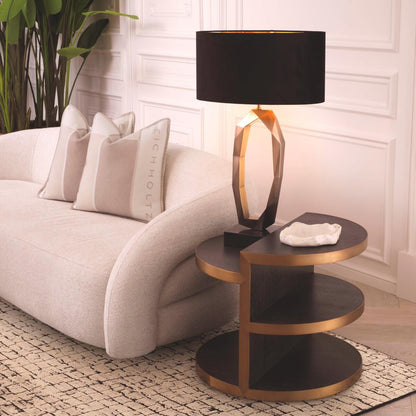 Eichholtz Nilo Side Table, Charcoal Gray, Brushed Brass, 21.85"H (117331 YV0J041UR7)