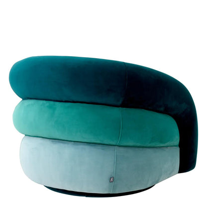 Eichholtz Novelle Swivel Chair, Savona Sea Green Velvet, Savona Turquoise Velvet, Savona Blue Velvet, 35.83"W (A117010 YV0J041VRR)
