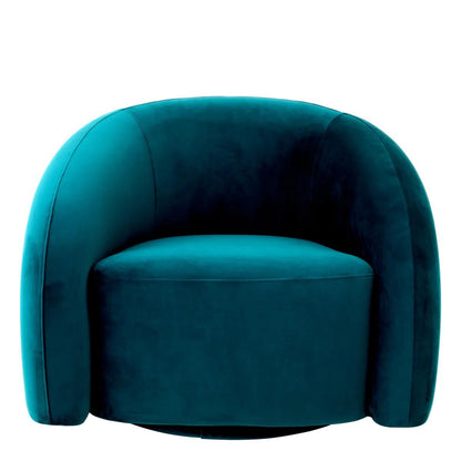 Eichholtz Novelle Swivel Chair, Savona Sea Green Velvet, Savona Turquoise Velvet, Savona Blue Velvet, 35.83"W (A117010 YV0J041VRR)