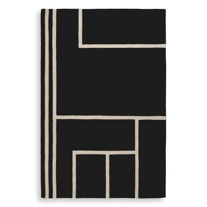 Eichholtz Omar Carpet, Black, Off-White, 118.11"L x 157.48"W (115826 YV0J03YT2M)