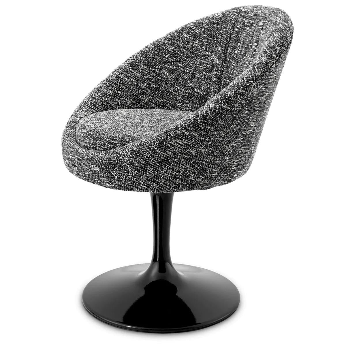 Eichholtz O'Neill Swivel Chair, Cambon Black, Black Base, 26.38"W (A115387 YV0J03YXYK)
