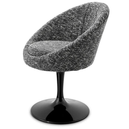 Eichholtz O'Neill Swivel Chair, Cambon Black, Black Base, 26.38"W (A115387 YV0J03YXYK)