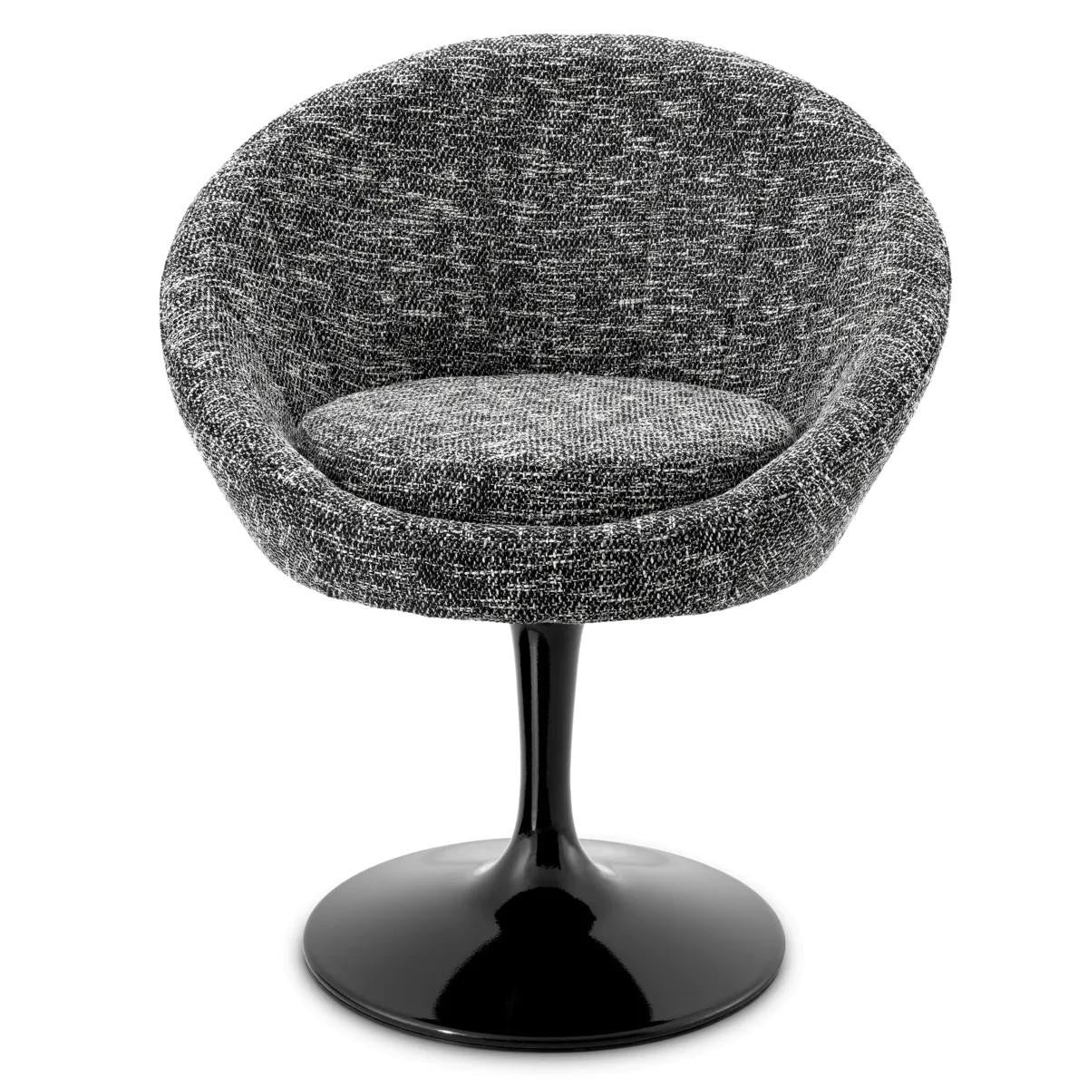 Eichholtz O'Neill Swivel Chair, Cambon Black, Black Base, 26.38"W (A115387 YV0J03YXYK)