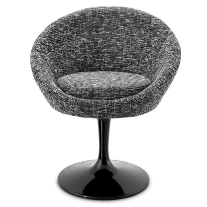 Eichholtz O'Neill Swivel Chair, Cambon Black, Black Base, 26.38"W (A115387 YV0J03YXYK)