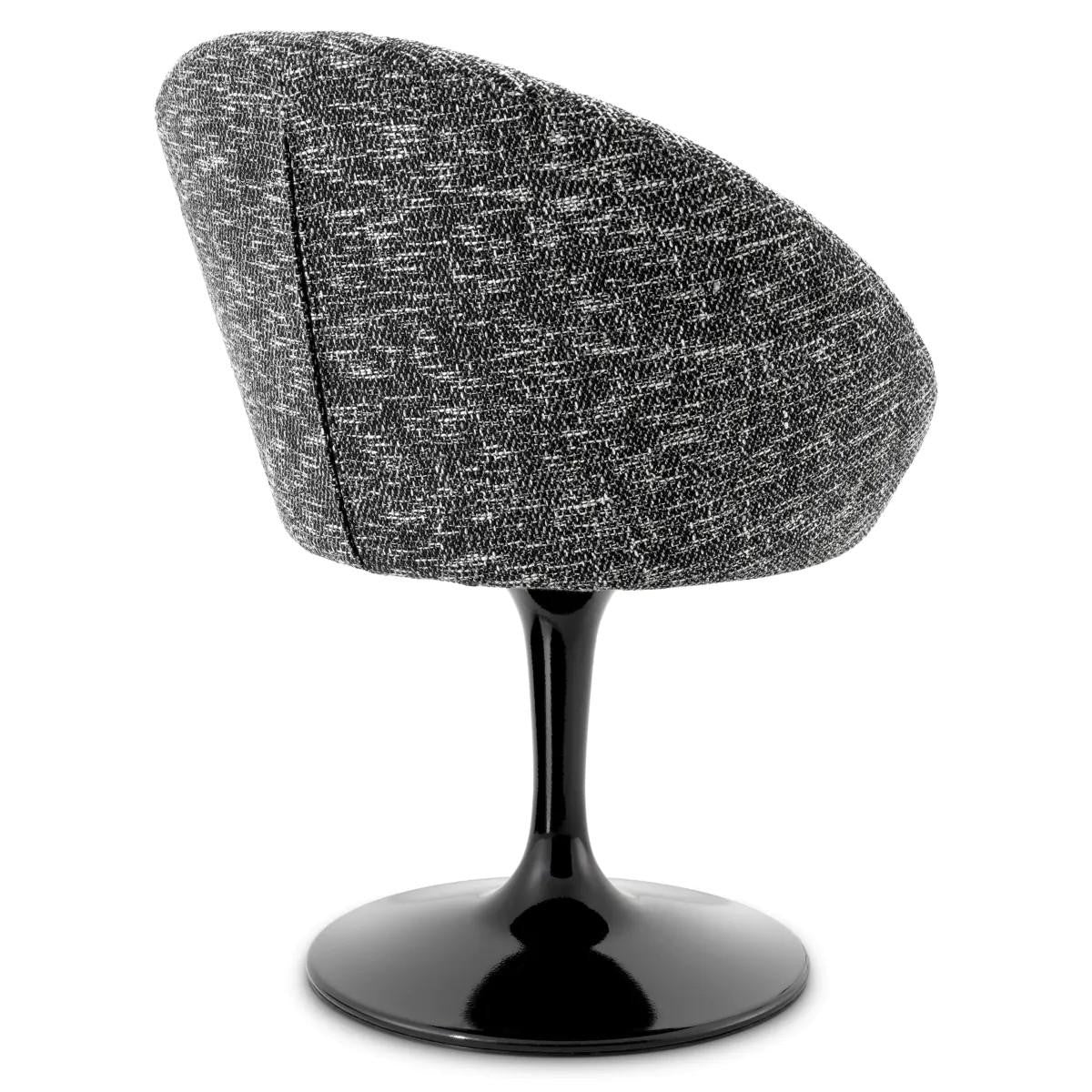 Eichholtz O'Neill Swivel Chair, Cambon Black, Black Base, 26.38"W (A115387 YV0J03YXYK)