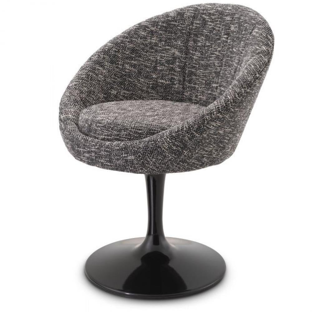 Eichholtz O'Neill Swivel Chair, Cambon Black, Black Base, 26.38"W (A115387 YV0J03YXYK)