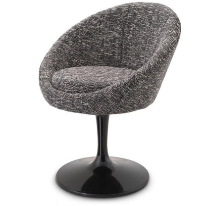 Eichholtz O'Neill Swivel Chair, Cambon Black, Black Base, 26.38"W (A115387 YV0J03YXYK)