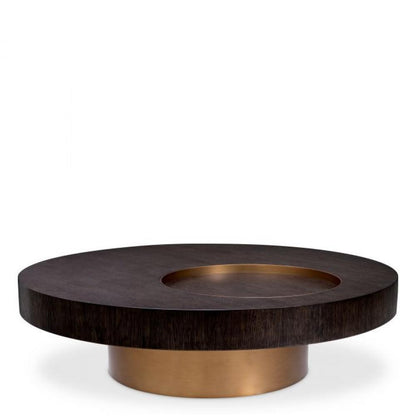 Eichholtz Otus Coffee Table, Round, Mocha, Brushed Brass, 43.31"W (117400 ), Eichholtz 117400 YV0J03YVZC