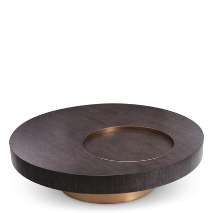 Eichholtz Otus Coffee Table, Round, Mocha, Brushed Brass, 43.31"W (117400 ), Eichholtz 117400 YV0J03YVZC