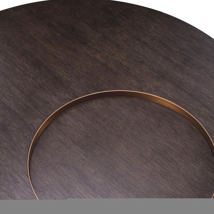 Eichholtz Otus Coffee Table, Round, Mocha, Brushed Brass, 43.31"W (117400 ), Eichholtz 117400 YV0J03YVZC
