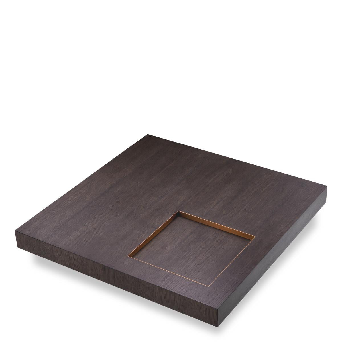 Eichholtz Otus Coffee Table, Square, Mocha, Brushed Brass, 43.31"W (117404 ), Eichholtz 117404 YV0J03YVZE