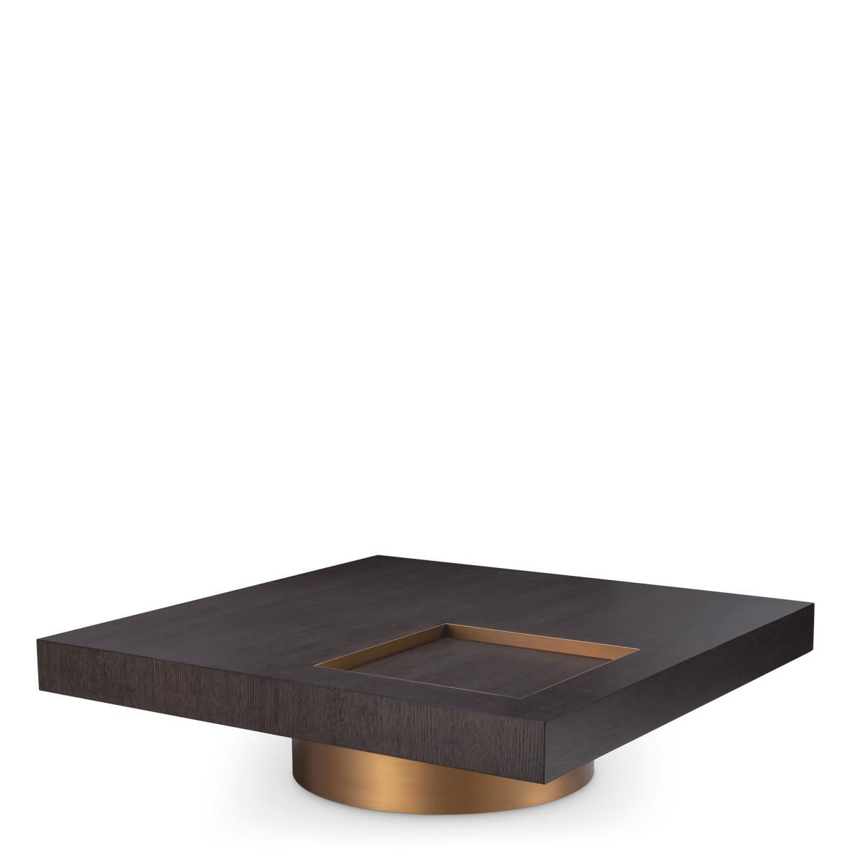 Eichholtz Otus Coffee Table, Square, Mocha, Brushed Brass, 43.31"W (117404 ), Eichholtz 117404 YV0J03YVZE