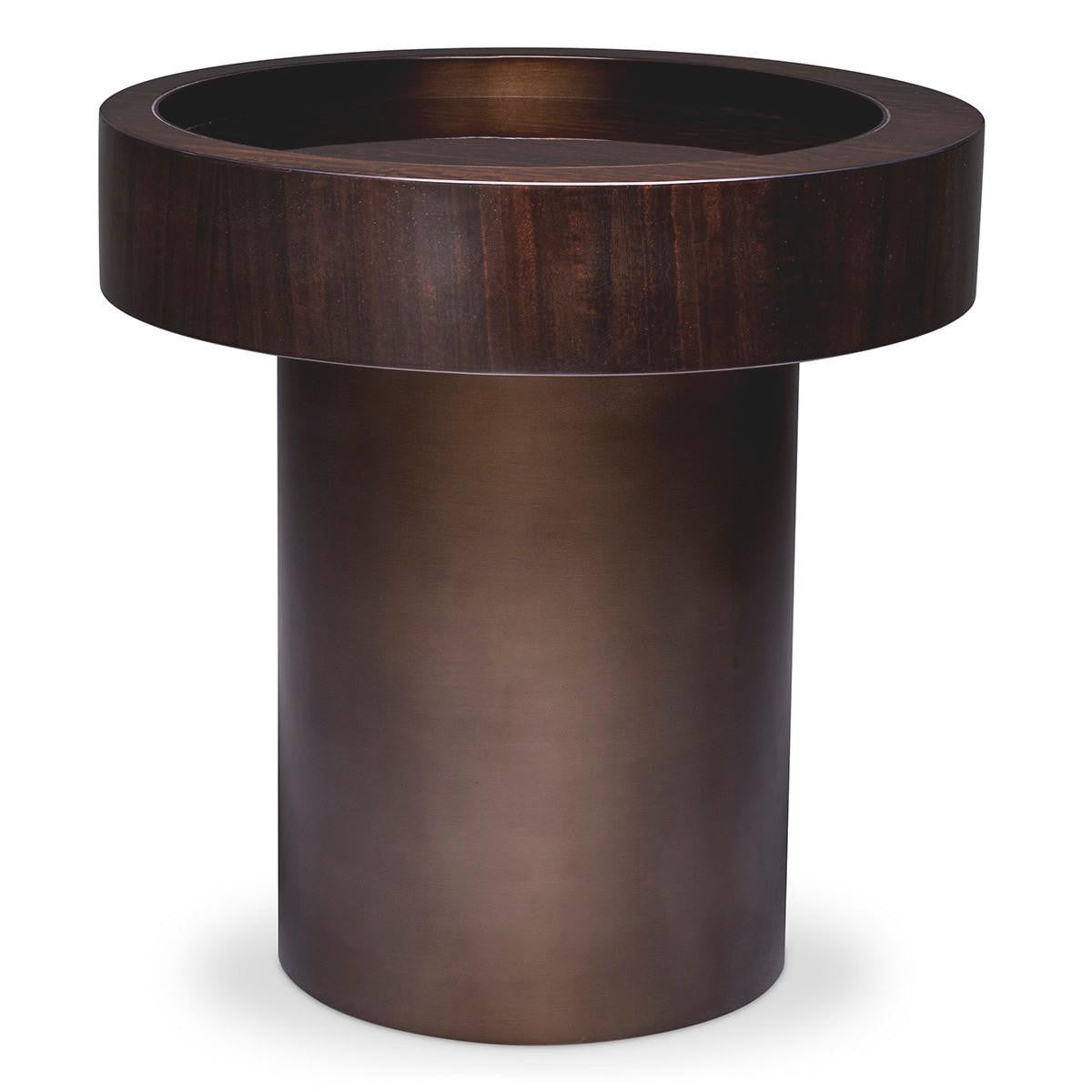 Eichholtz Otus Side Table, Round, Eucalyptus, Bronze, 19.88"H (117403 YV0J041URC)