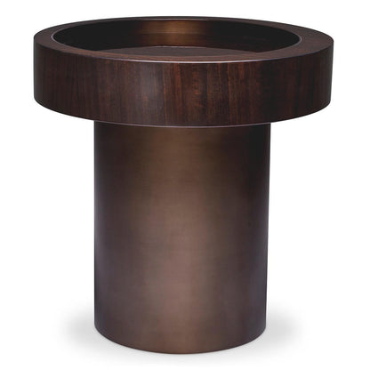Eichholtz Otus Side Table, Round, Eucalyptus, Bronze, 19.88"H (117403 YV0J041URC)