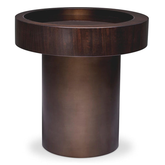 Eichholtz Otus Side Table, Round, Eucalyptus, Bronze, 19.88"H (117403 YV0J041URC)