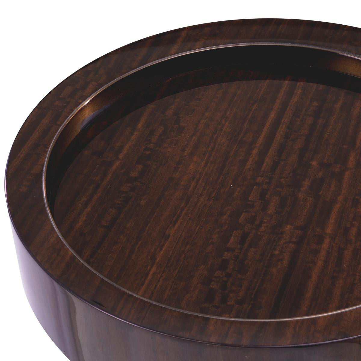 Eichholtz Otus Side Table, Round, Eucalyptus, Bronze, 19.88"H (117403 YV0J041URC)