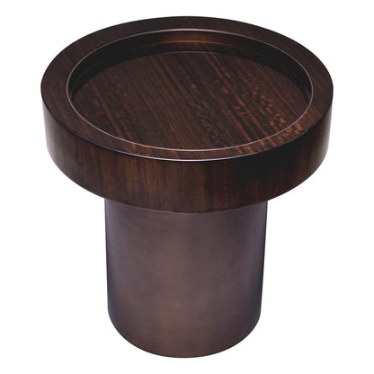 Eichholtz Otus Side Table, Round, Eucalyptus, Bronze, 19.88"H (117403 YV0J041URC)